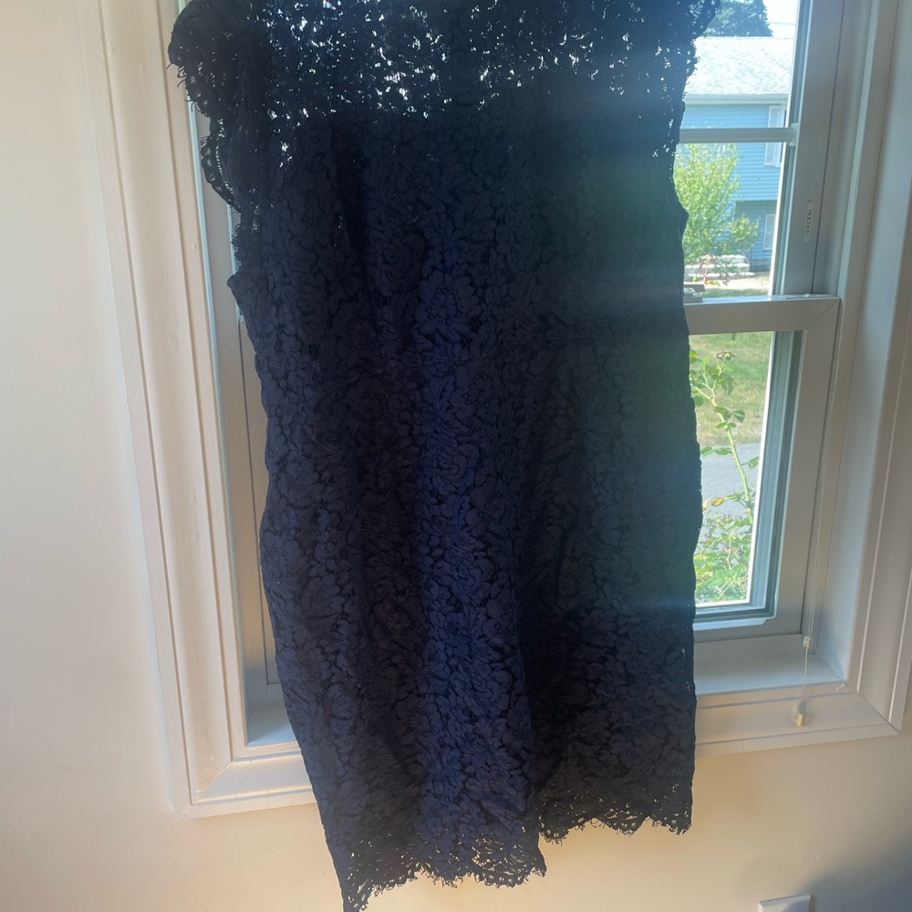Elegant Navy Lace Dress